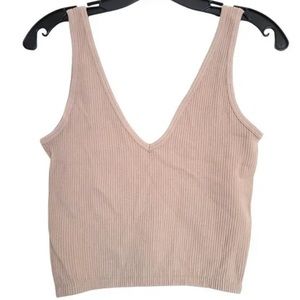 Forever 21 Ribbed Nude Tan Brown Tank Top